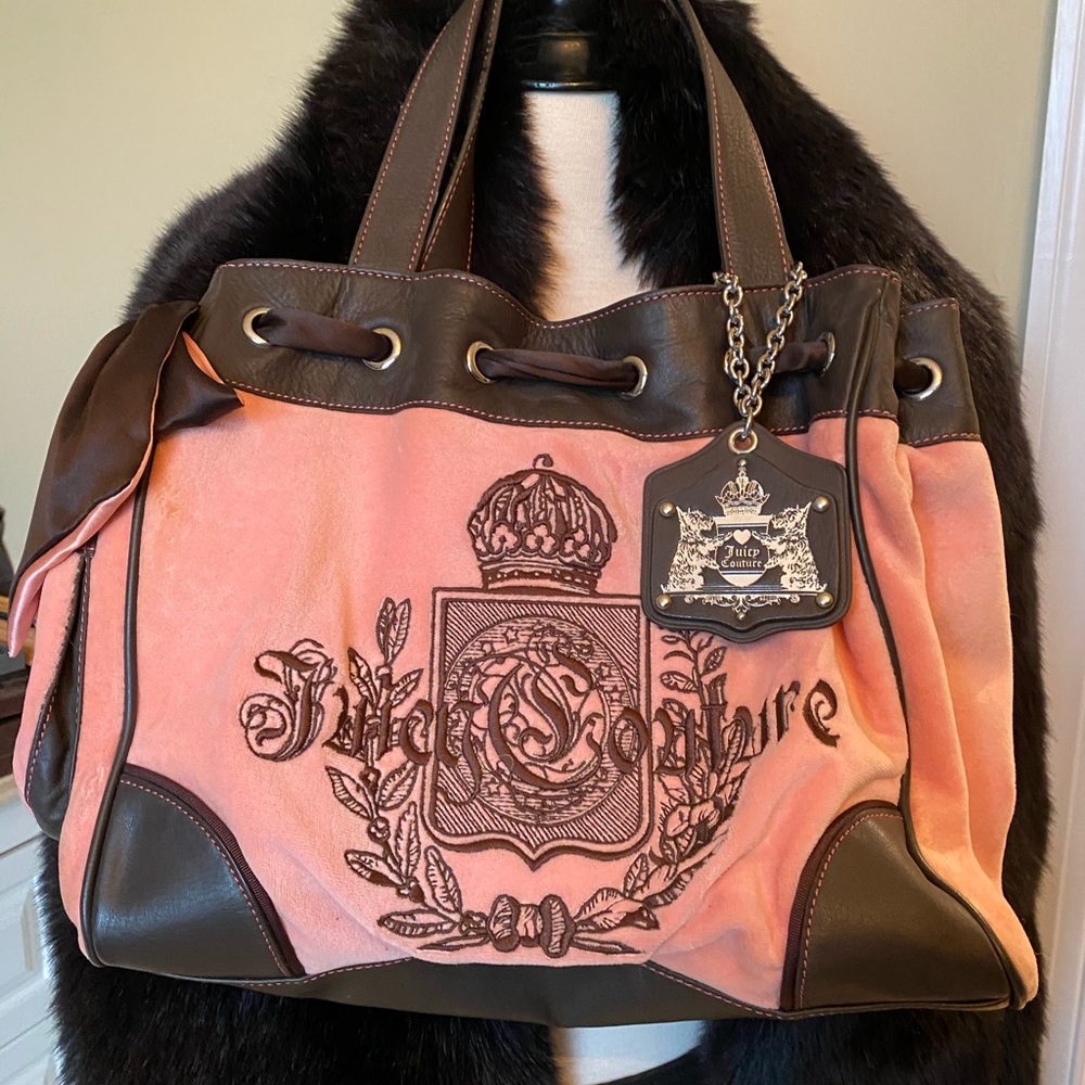 Juicy Couture Pink and Brown Satchel NEVER USED